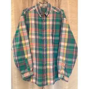 Bridgewater Button Down‎ Shirt Plaid Long Sleeve Collared Casual Top Size Large.